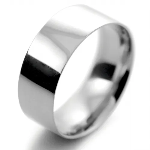 Flat Court Light - 8mm Palladium Wedding Ring 